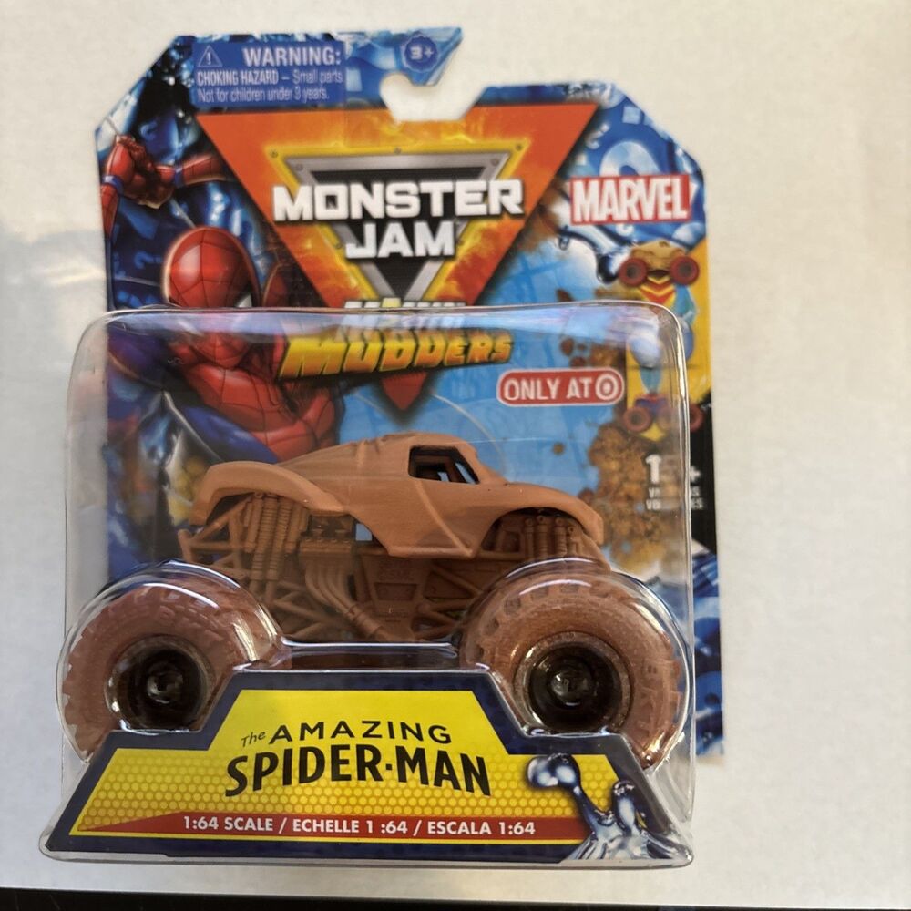 Monster Jam MYSTERY MUDDERS MARVEL Amazing Spider Man Boys Movie Series 1 NIB